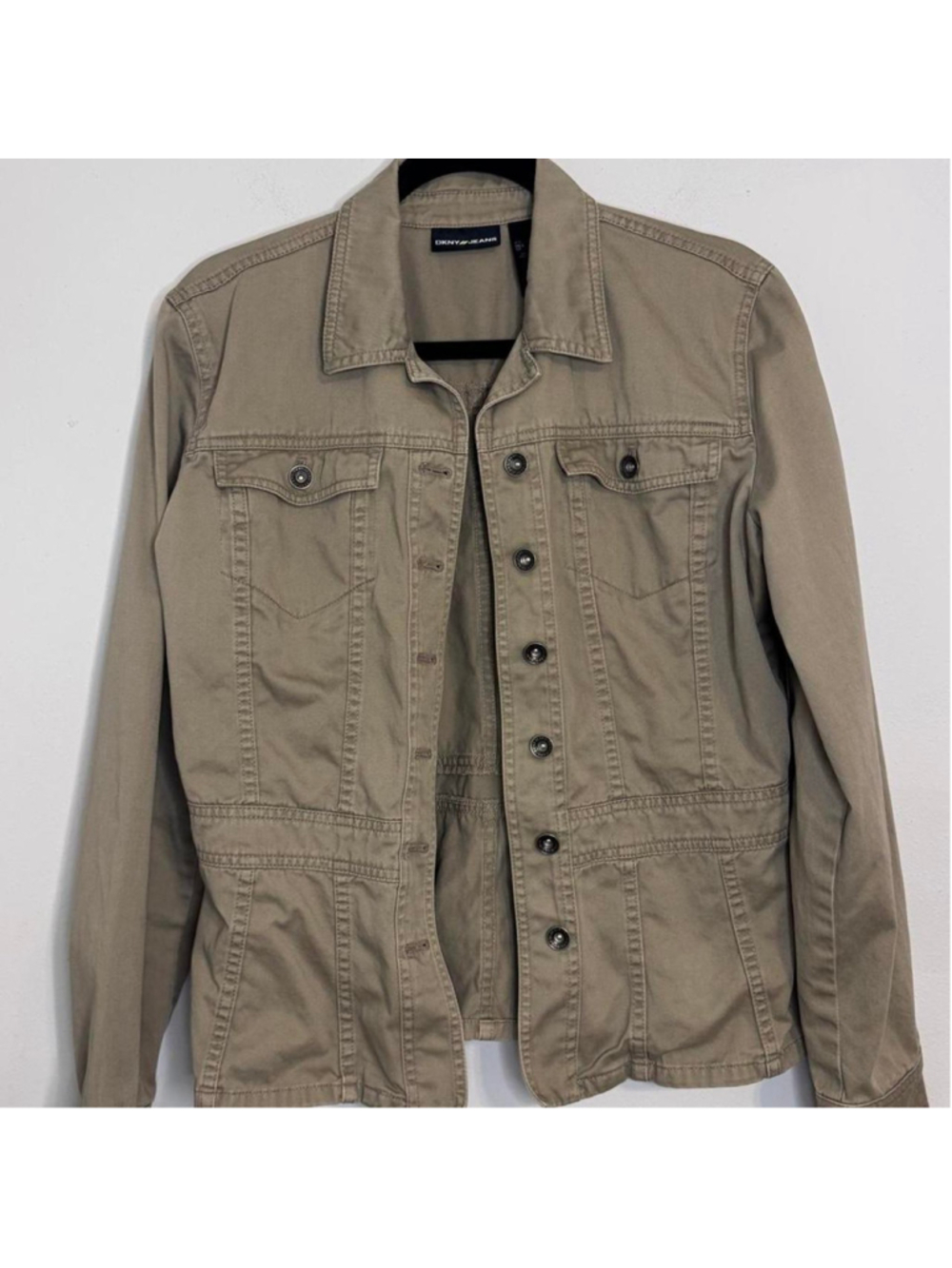 DKNY Jeans Women's Khaki Button Up Jacket